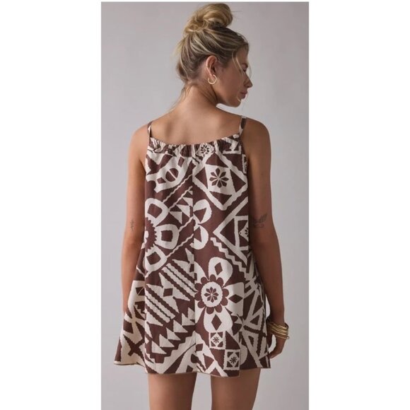 BDG Urban Outfitters Size Large Dress NWT $49 Brown White Pockets - Picture 2 of 13